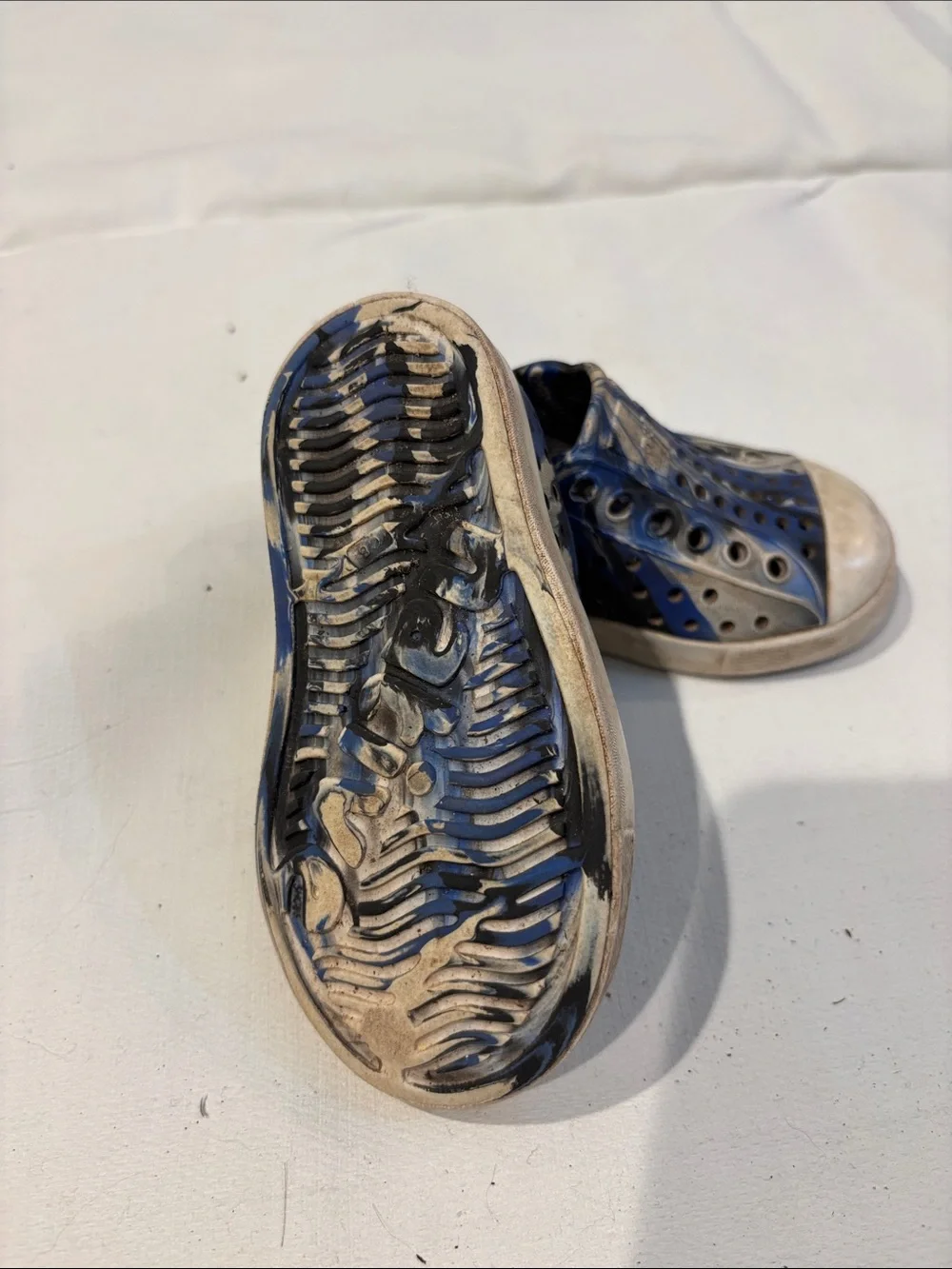 Native Kids Blue and White Slip-On Water Shoes